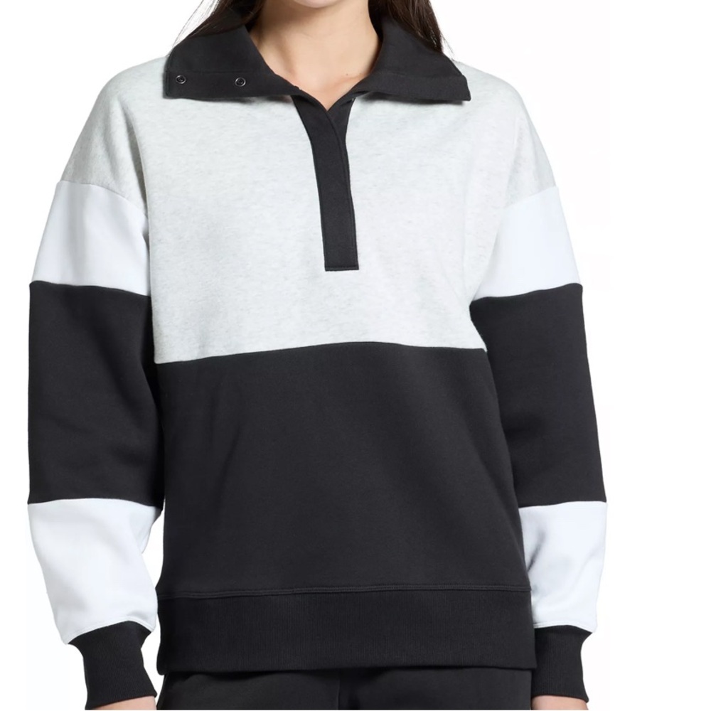 DSG Colorblock Women’s Size M Sweatshirt Snap Mock Neck Cotton Pullover NEW - Picture 15 of 15